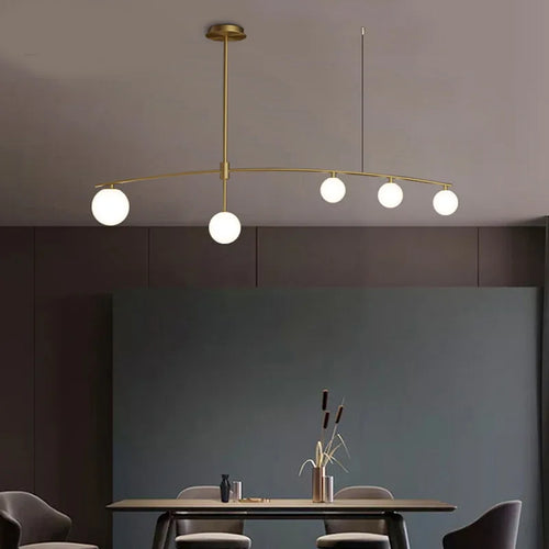 lustre en métal et verre pour barre de suspension cuisine - vue 3 sur 12