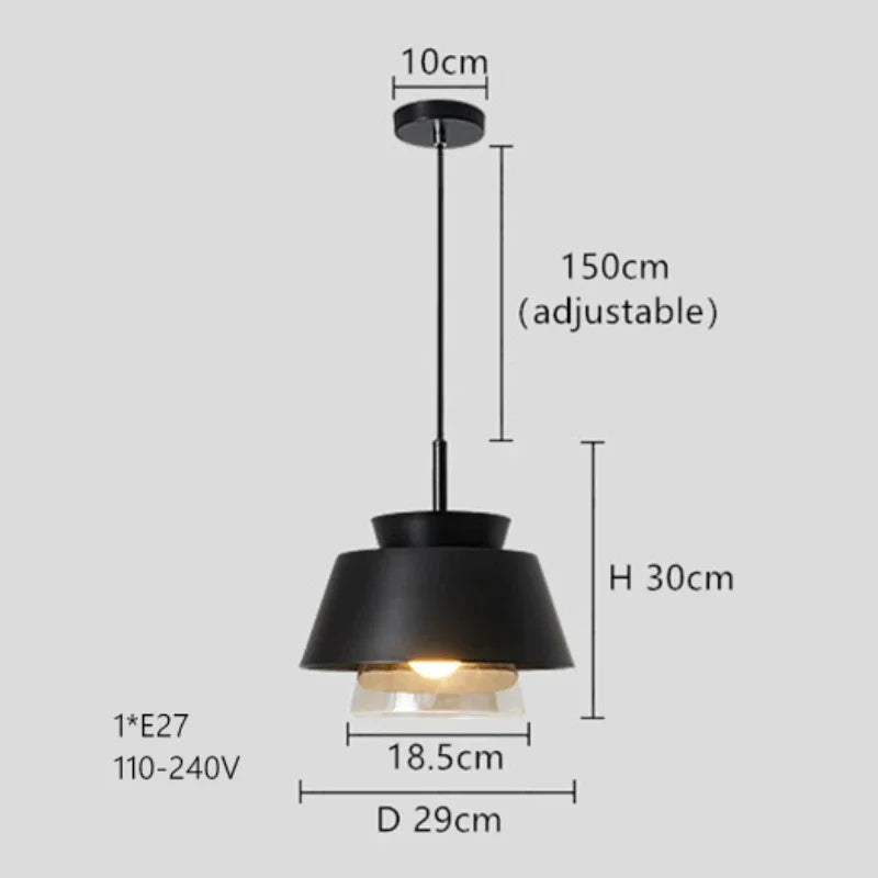 suspension en verre et fer style nordique pour intérieur décoratif - vue 6 sur 13