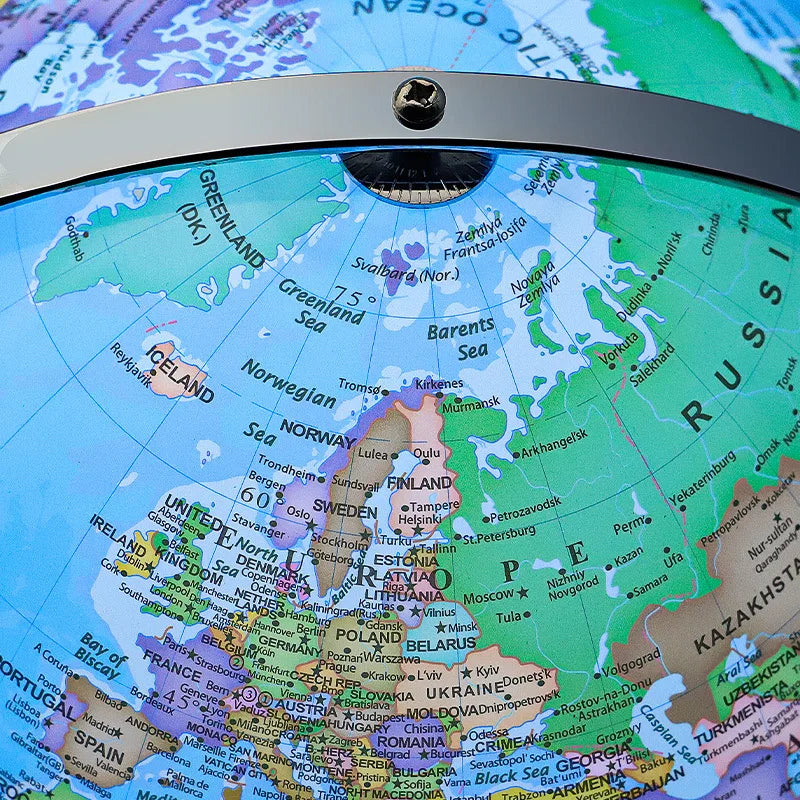 globe terrestre lumineux avec carte du monde éducative - vue 4 sur 10