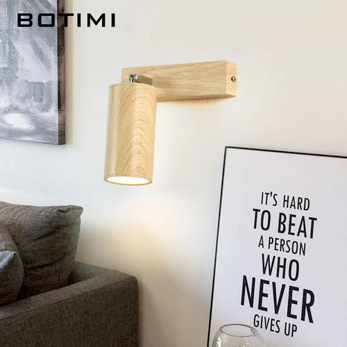 botimi applique murale fer interrupteur bouton-poussoir imitation bois nordique - vue 4 sur 13