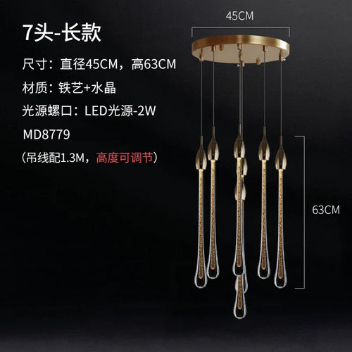 suspension design en verre en forme de gouttelettes d'eau élégante - vue 12 sur 12