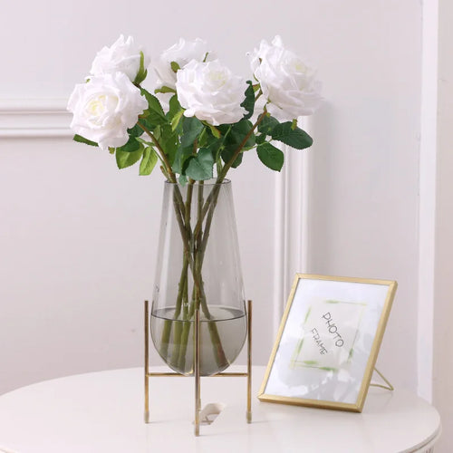 bouquet de mariée en roses artificielles haut de gamme pour mariage et cadeaux - vue 2 sur 10