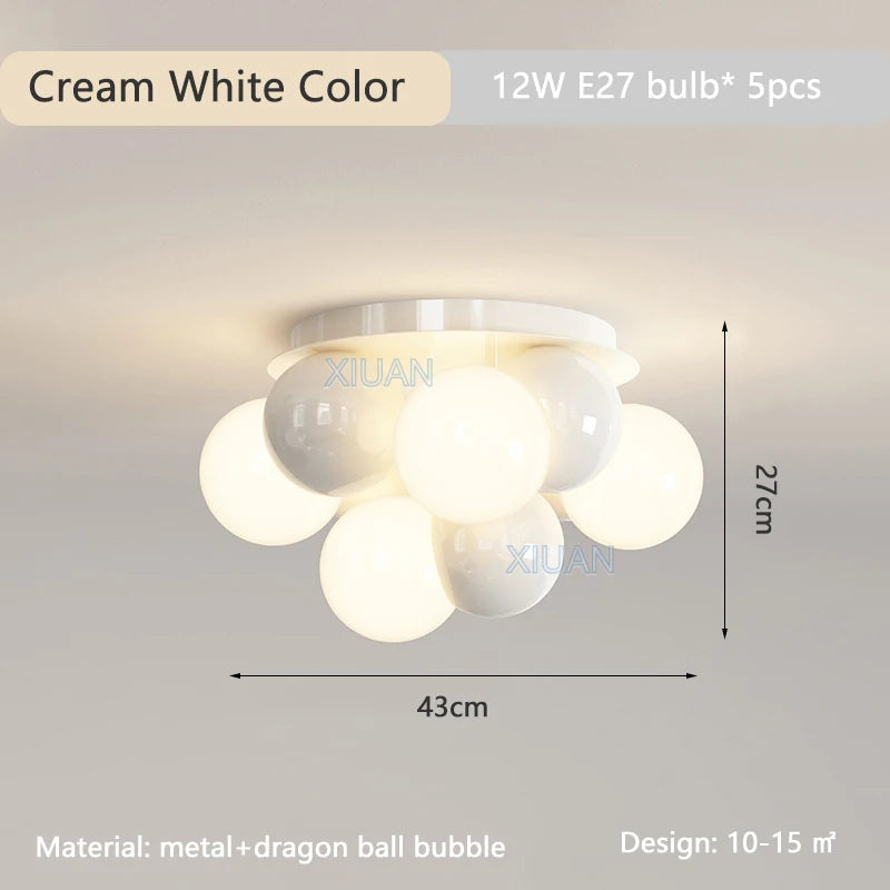 lustre nordique bulle ronde led pour chambre d'enfant