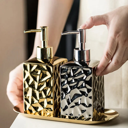 bouteille de savon en céramique de luxe pour salle de bain - vue 2 sur 10