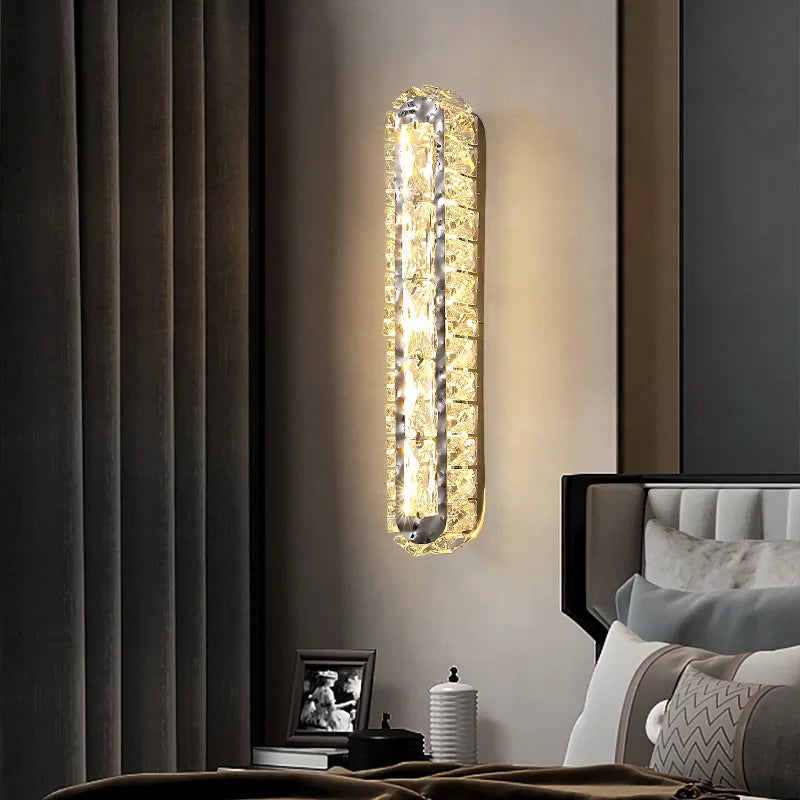 applique murale led ovale moderne en cristal pour décoration intérieure - vue 2 sur 14