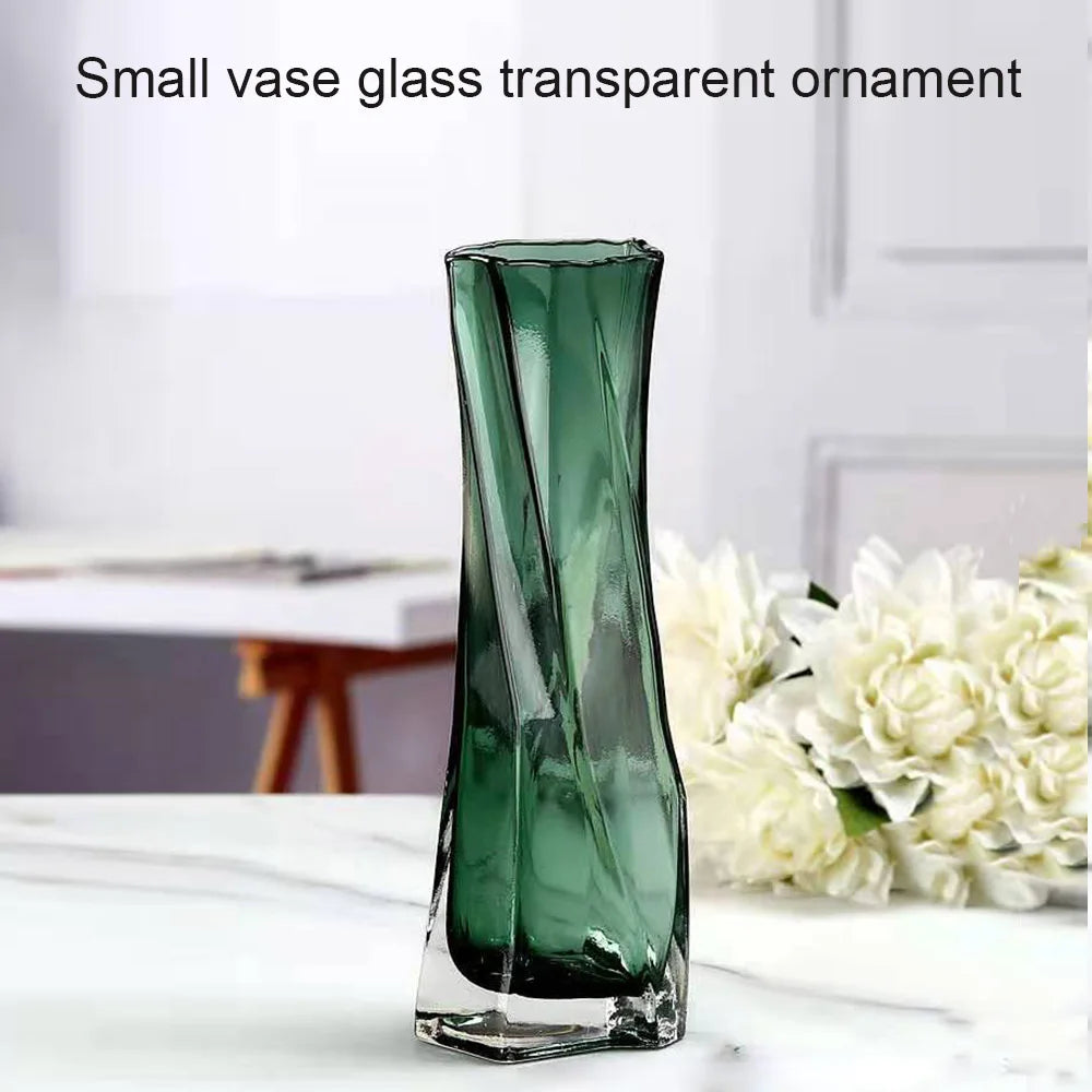 pot de fleurs en verre torsadé design artistique pour plantes d'intérieur - vue 3 sur 9