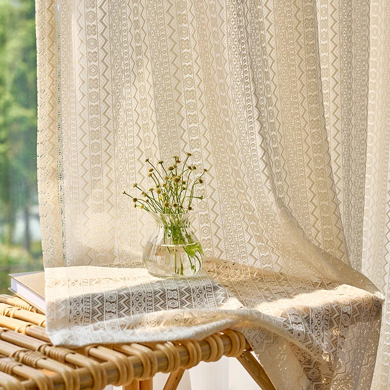 Voilage dentelle style classique léger pour salon chambre - vue 8 sur 12