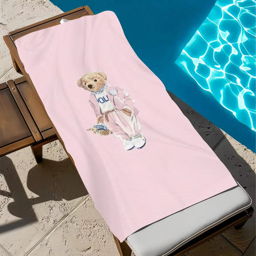 serviette de plage anime ours sechage rapide portable