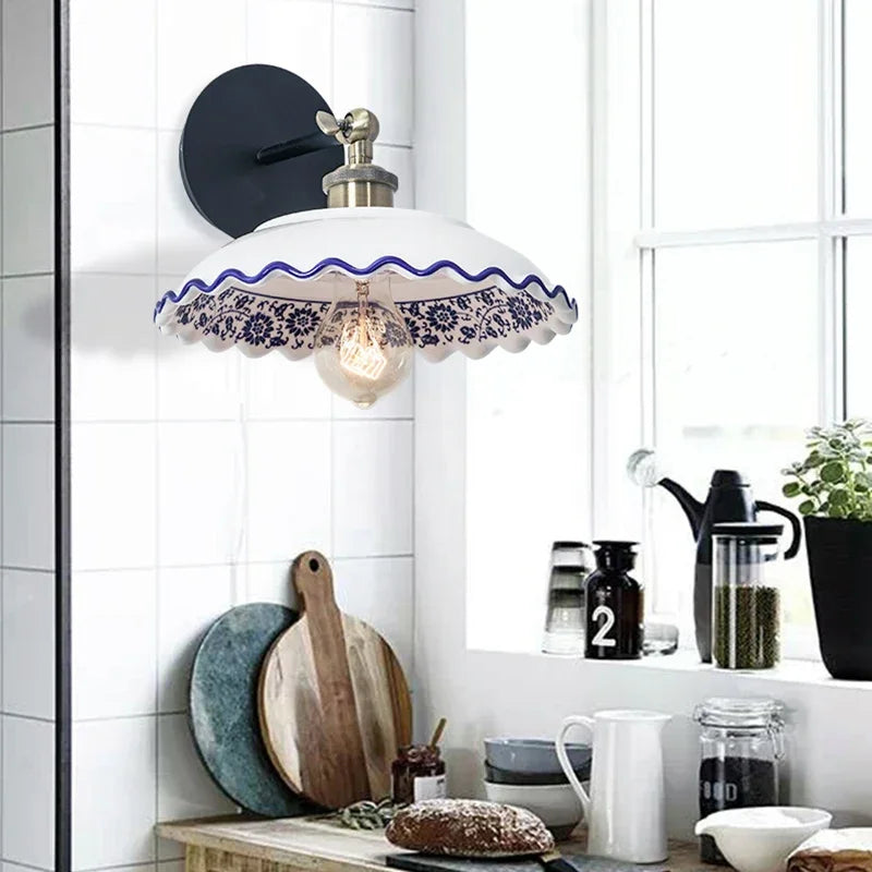 applique murale moderne en porcelaine rétro décorative - vue 4 sur 9