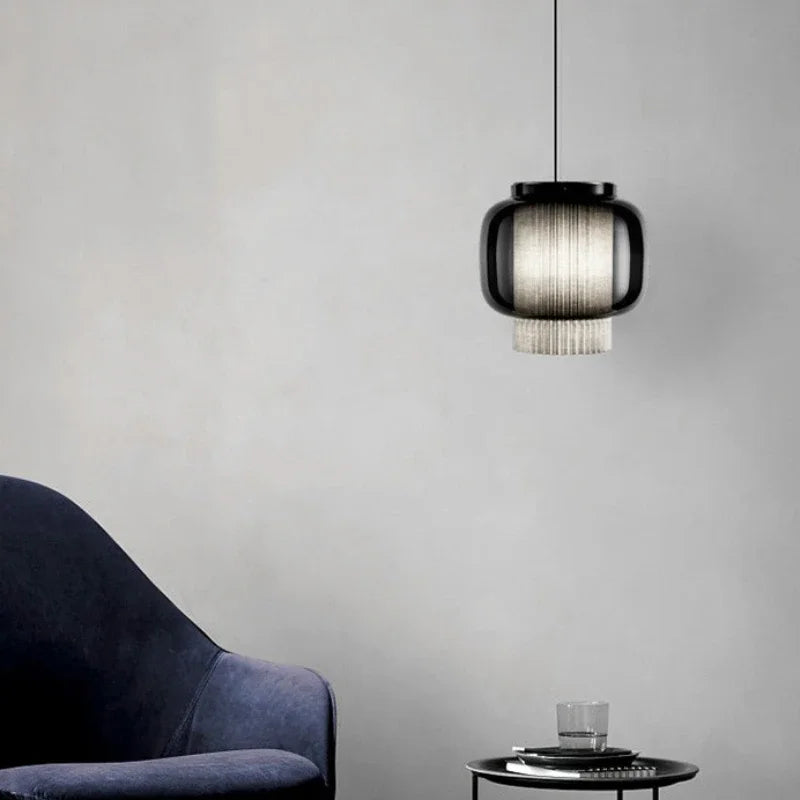 lustre led nordique en verre pour cuisine et bar - vue 6 sur 10