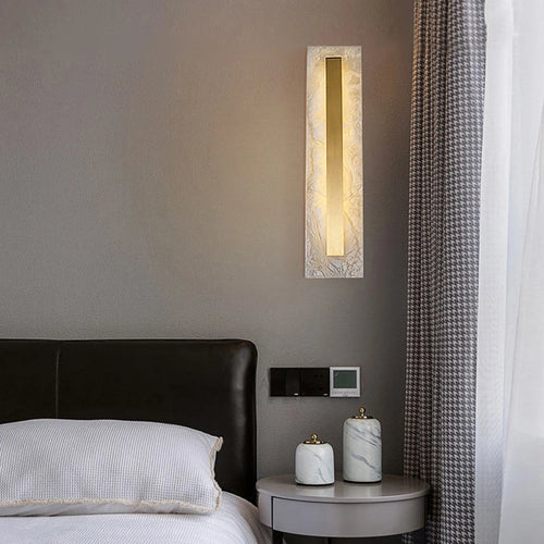 applique murale minimaliste en marbre ovale carré tout en cuivre - vue 3 sur 8