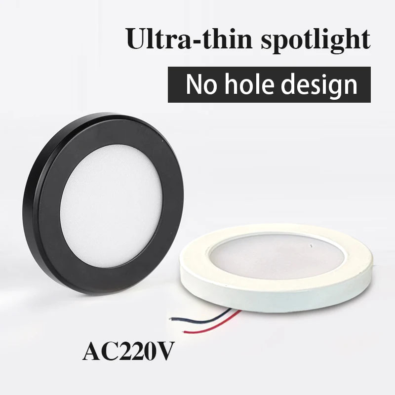 ultra-thin light, mini led lighting in cabinet, display cabinet, cabinet, stairwell small downlight AC220V free opening 3W 5W 7W - vue 5 sur 8