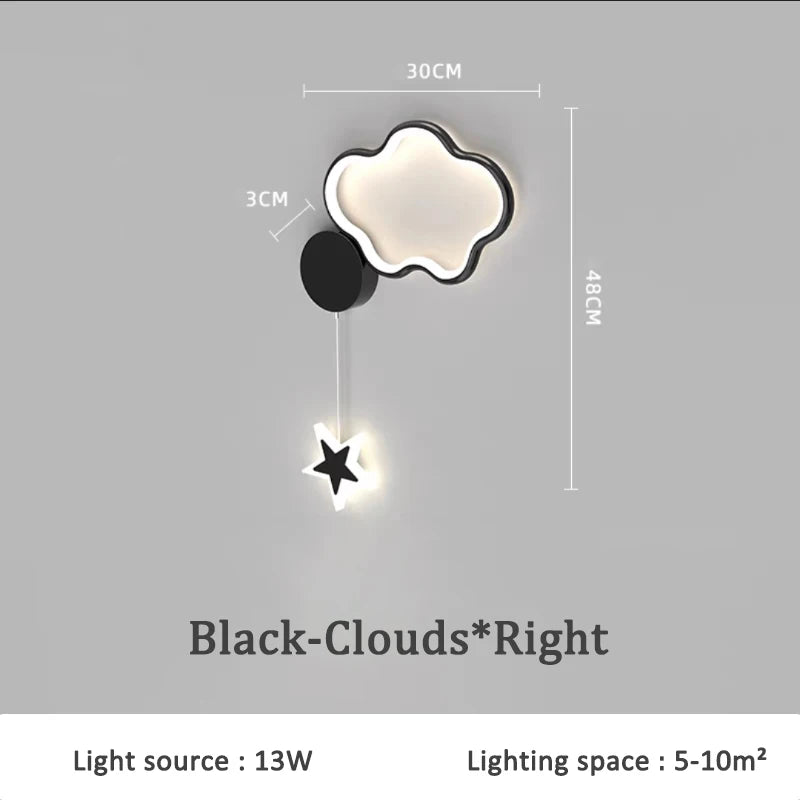 applique murale nuage et lune pour chambre d'enfant - vue 20 sur 22