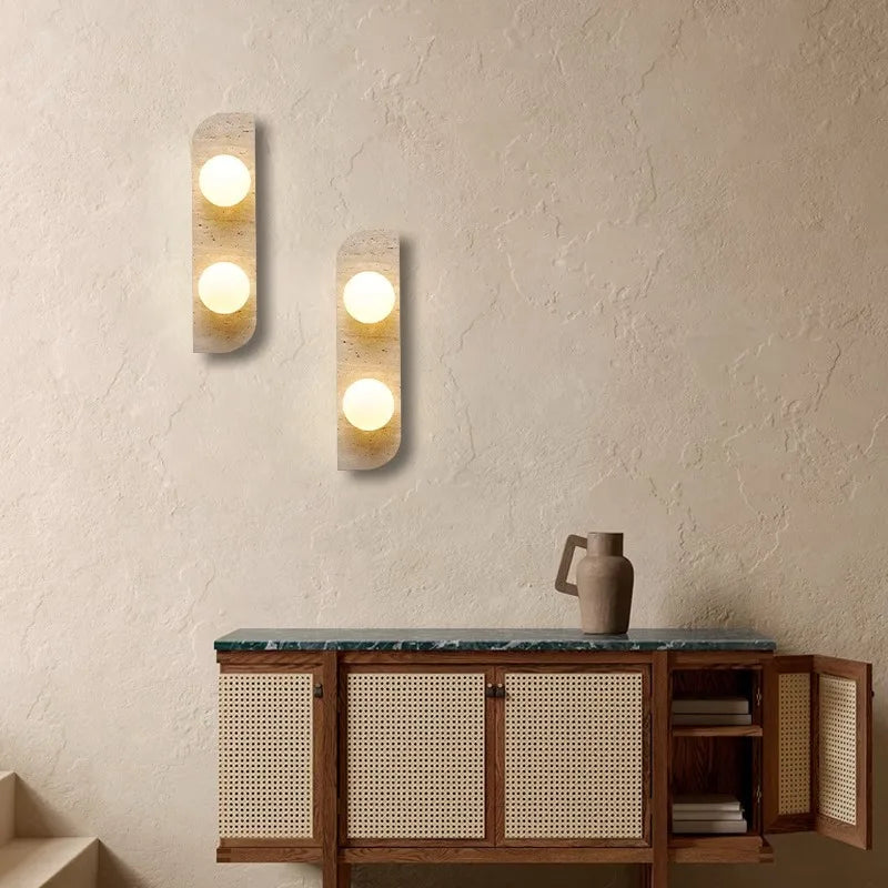 applique murale en pierre naturelle avec verre pour intérieur - vue 4 sur 9
