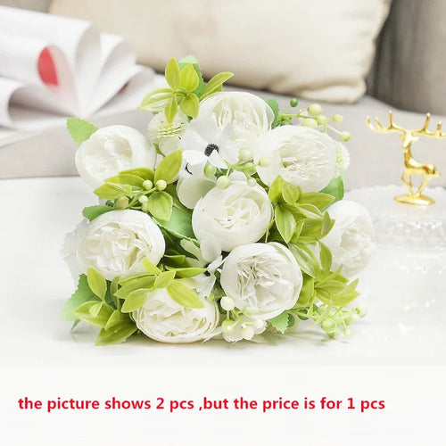 bouquet de pivoines artificielles pour mariage et décoration festive - vue 12 sur 12