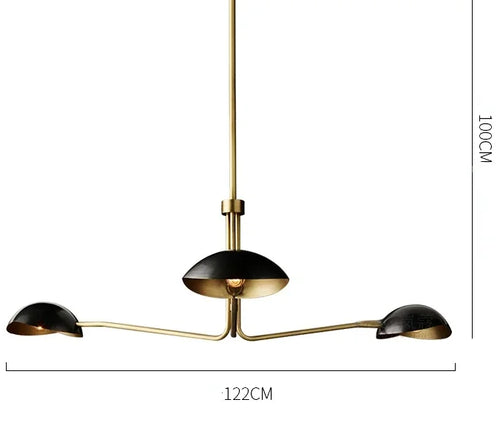 lustre rétro en cuivre design créatif à bras long - vue 16 sur 16