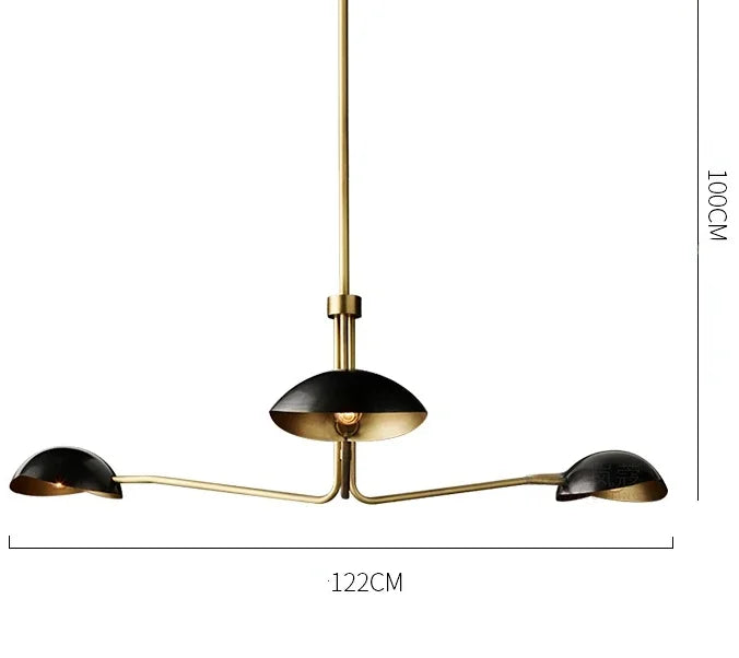 lustre rétro en cuivre design créatif à bras long - vue 16 sur 16
