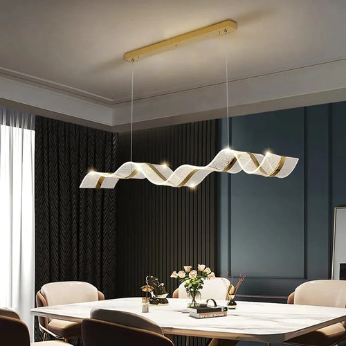 lustre led design vague suspension luminaire intensité variable - vue 4 sur 9