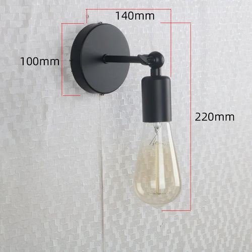 applique murale vintage en fer noir à led rétro - vue 11 sur 12
