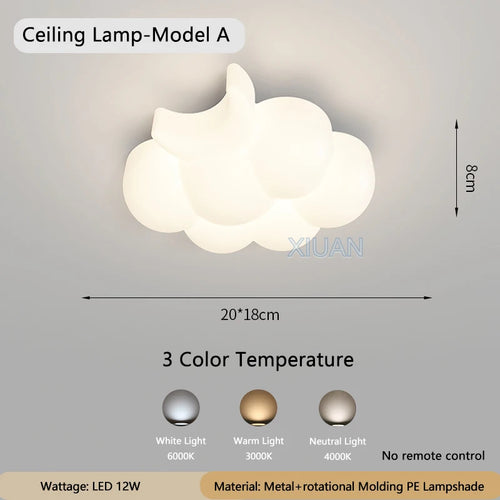 applique murale moderne en forme de nuage blanc pour intérieur - vue 10 sur 12
