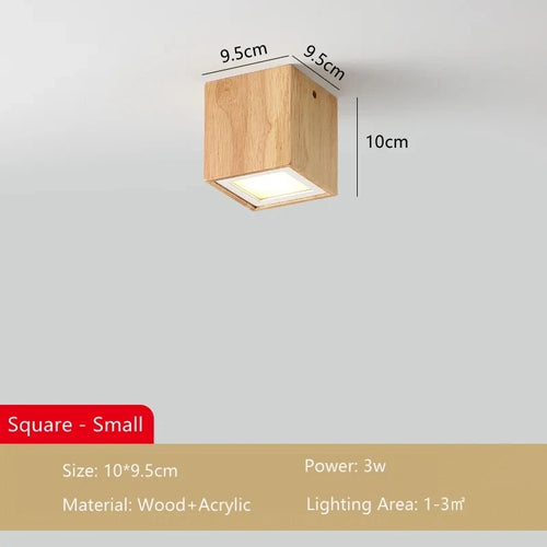 Lampe plafonnier moderne bois surface - vue 7 sur 12