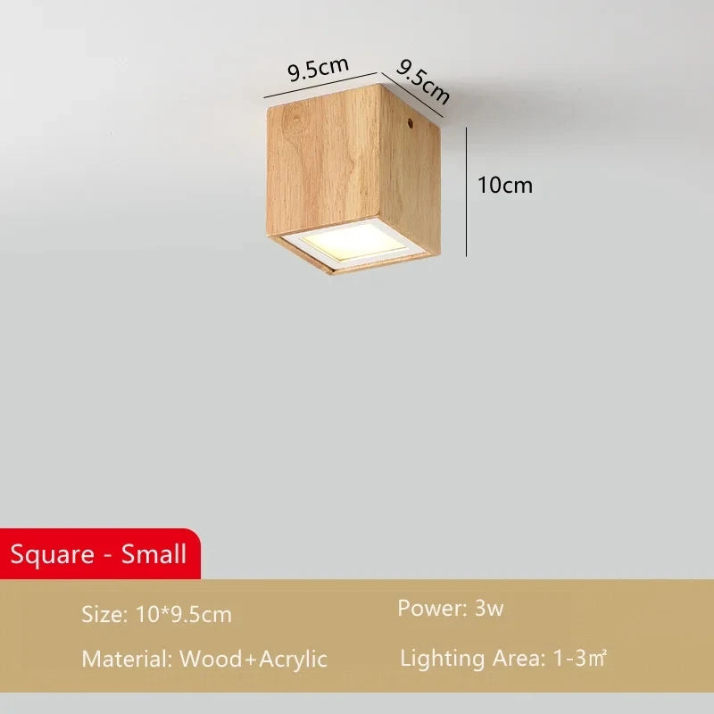 Lampe plafonnier moderne bois surface - vue 6 sur 12
