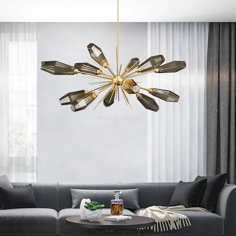 lustre minimaliste américain en verre post-moderne créatif - vue 2 sur 9