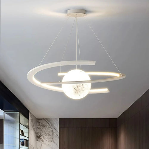 Modern minimalist LED dining room chandelier Nordic personality indoor living room lights, kitchen bar decoration chandelier - vue 6 sur 6