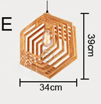 suspension en bois moderne style nordique goutte d'eau décorative idéale loft - vue 12 sur 11