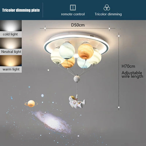 plafonnier dessin animé montgolfière petit ours éclairage enfant - vue 5 sur 8
