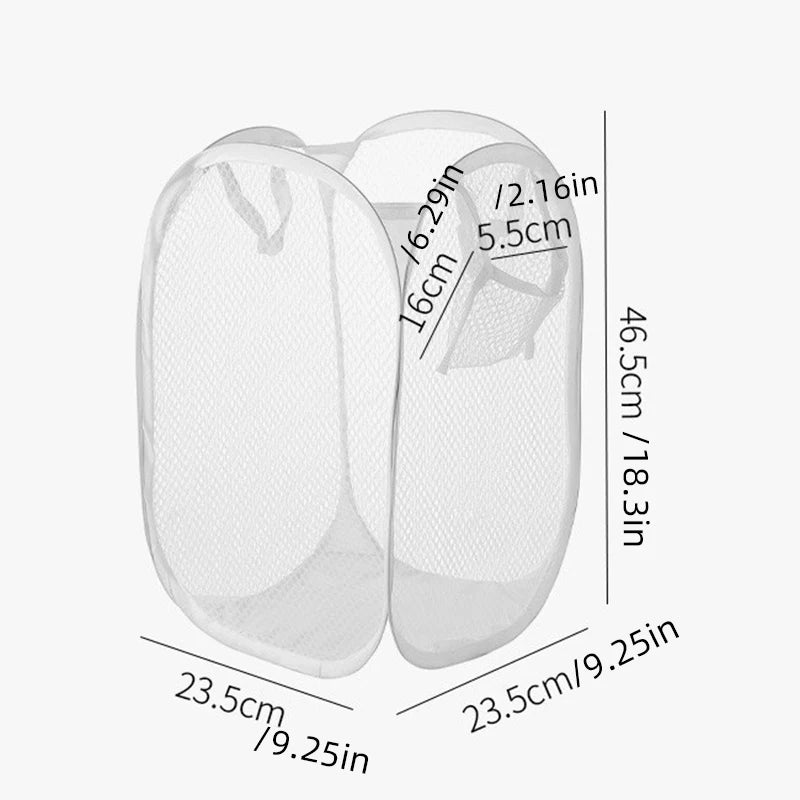 panier à linge pliable sac de rangement en filet polyvalent - vue 8 sur 8