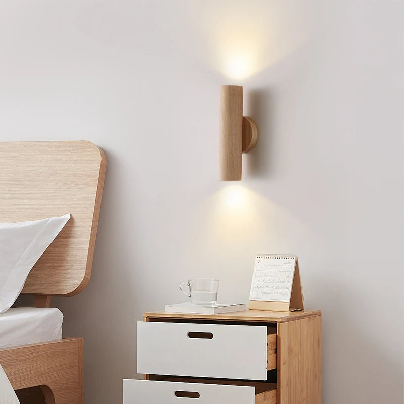 applique murale led moderne en bois pour décoration intérieure et extérieure - vue 2 sur 8