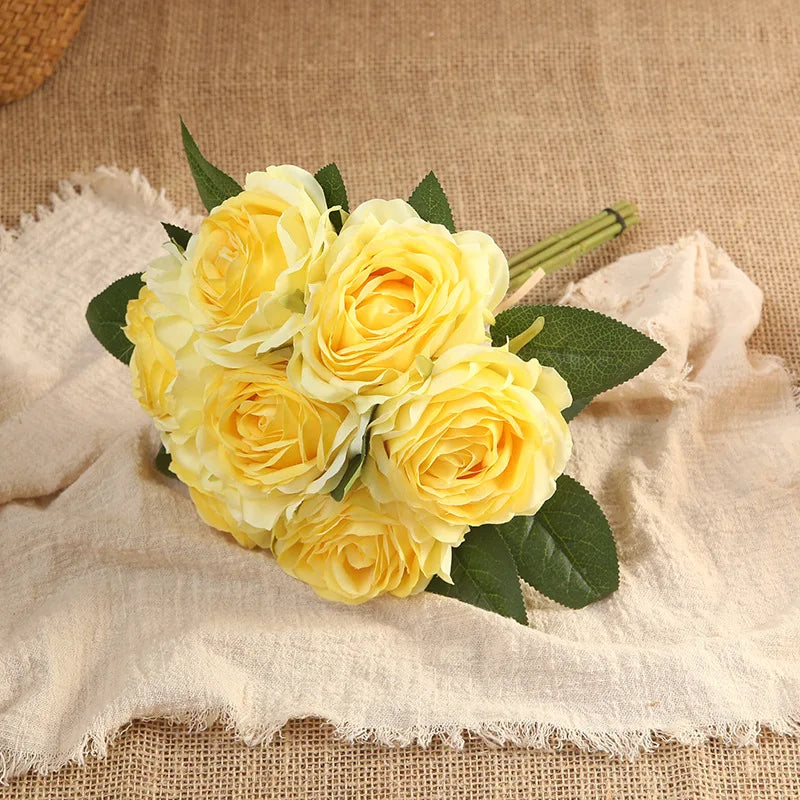 bouquet de roses artificielles décoration intérieure et extérieure fleurs faux - vue 8 sur 18
