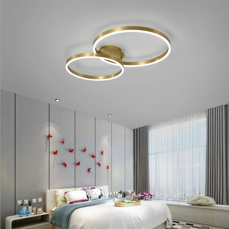 Modern LED super bright circular ceiling light in living room, Nordic restaurant light, minimalist bedroom ceiling light fixture - vue 4 sur 7
