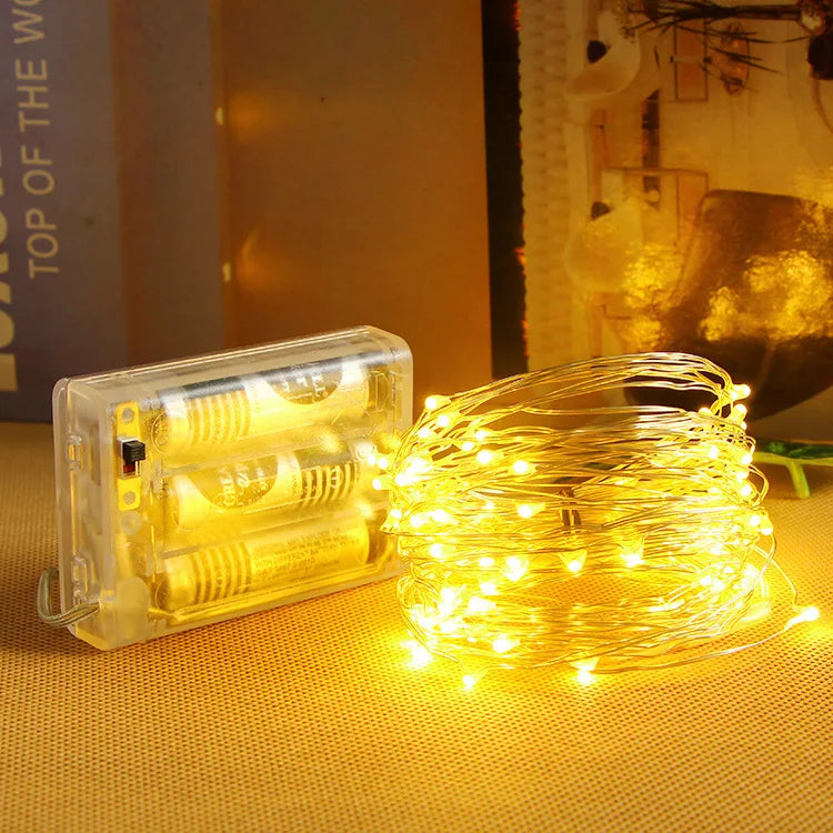 guirlande lumineuse led en fil de cuivre pour décorations de fête - vue 6 sur 14