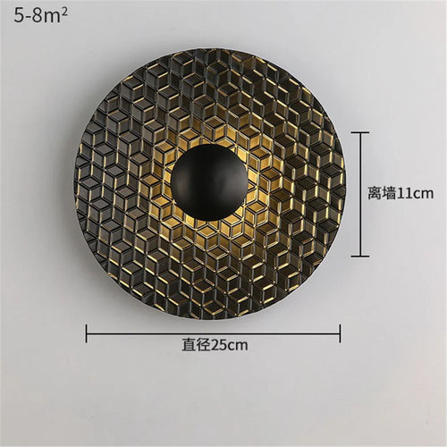 applique murale LED ronde en métal nordique décoratif pour intérieur moderne - vue 10 sur 23