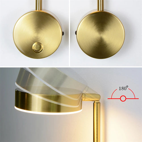 applique murale led moderne avec interrupteur rotative pour décoration maison - vue 3 sur 18