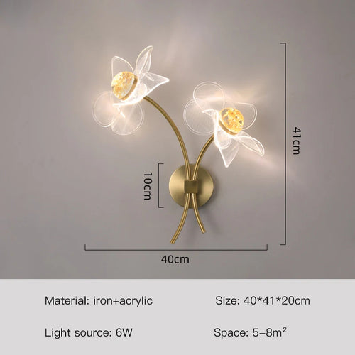 applique murale fleur pour éclairage doux et décoratif - vue 11 sur 16