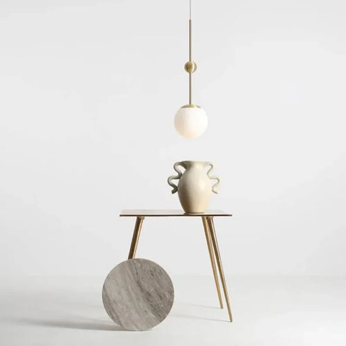 lustre en verre doré design créatif trois têtes éclairage moderne - vue 9 sur 9