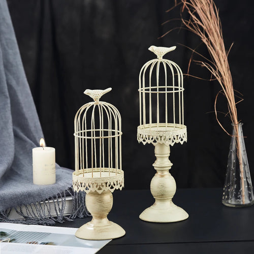 lustre cage à oiseaux rétro pour dîner romantique et mariage - vue 4 sur 12