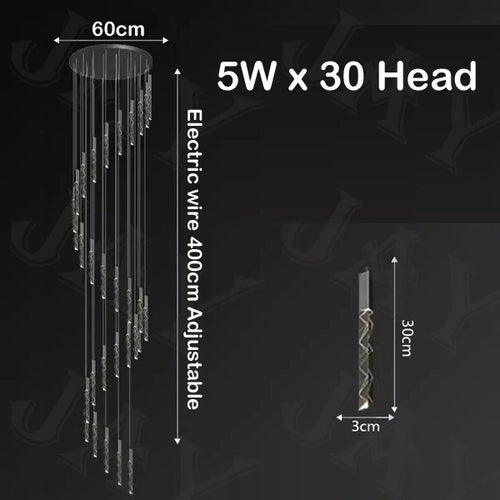 lustre en cristal de luxe à led pour un éclairage élégant - vue 8 sur 17