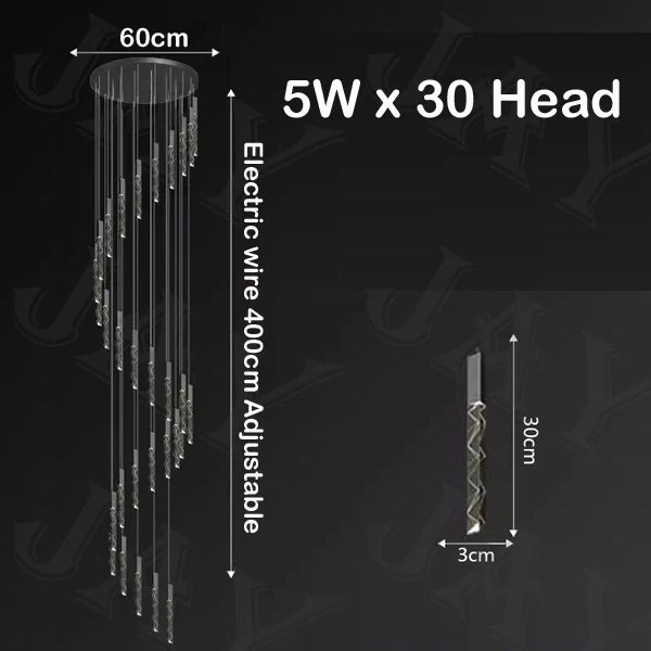 lustre en cristal de luxe à led pour un éclairage élégant - vue 7 sur 17