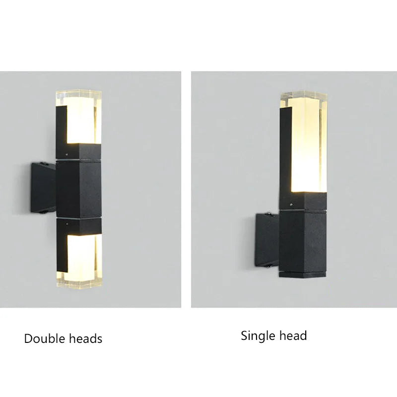 Outdoor Double-Headed Wall Lights, Upper and Lower Lighting Spotlights,Simple and Modern LED Household Aisle Corridor Lights - vue 4 sur 8