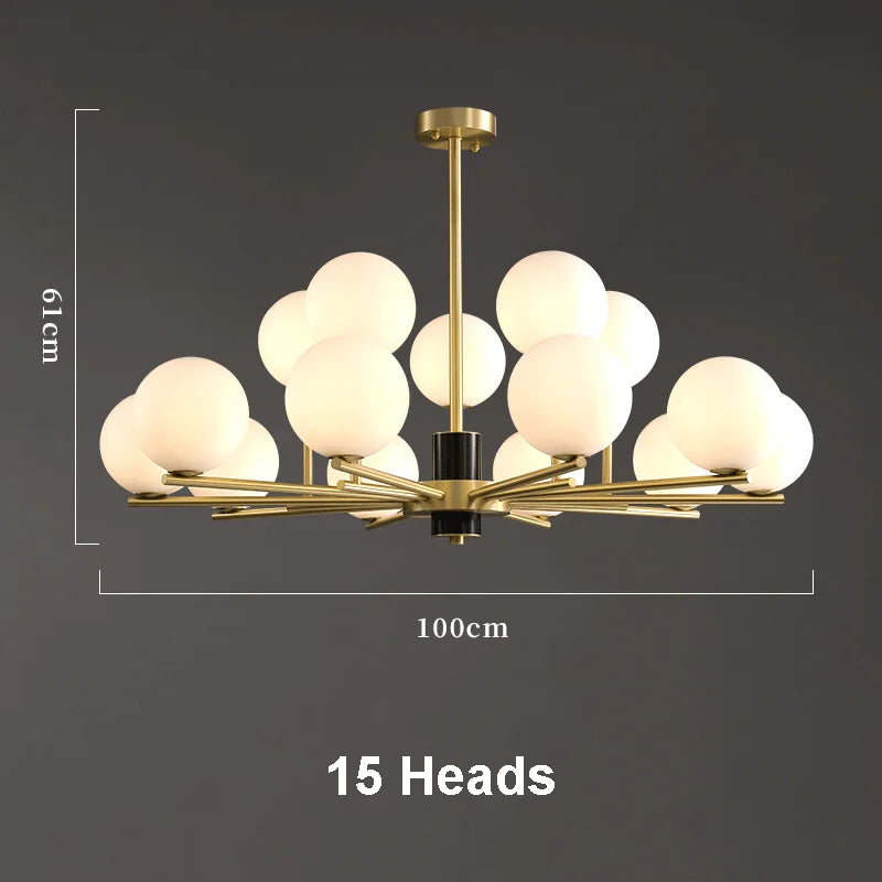 lustre design créatif minimaliste nordique en cuivre pour intérieur élégant