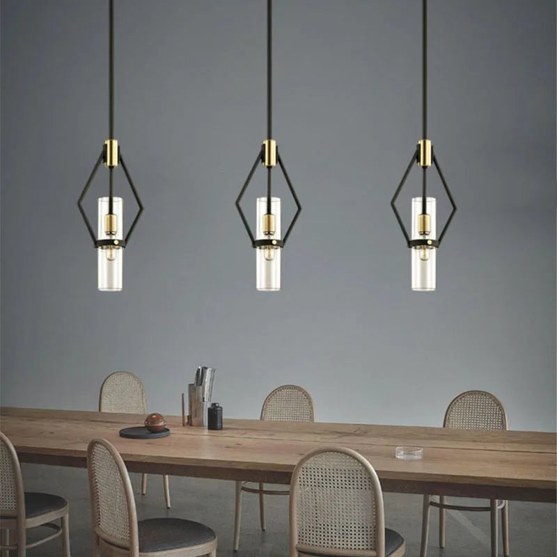 lampes suspendues post-modernes en verre transparent avec cordon ajustable - vue 1 sur 7