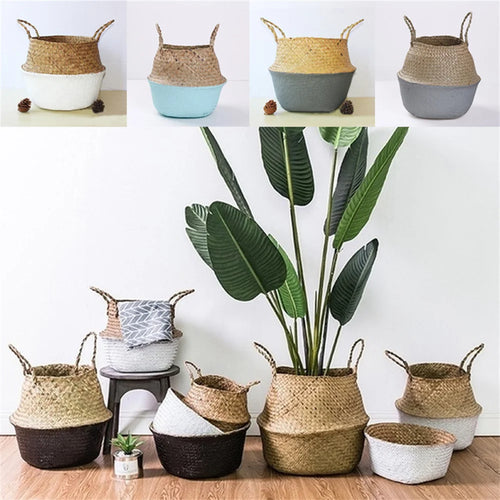 panier suspendu en osier pour rangement et décoration - vue 6 sur 13