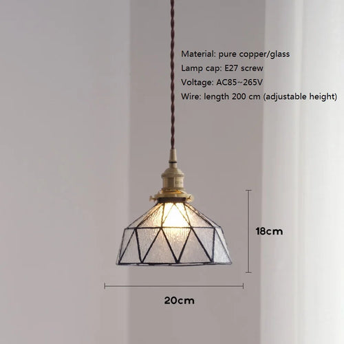 suspension design nordique vintage en laiton et verre - vue 9 sur 9
