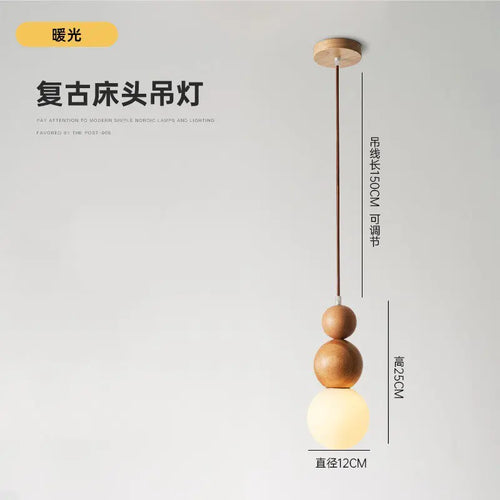 suspension en bois massif japonais style wabi sabi pour intérieur