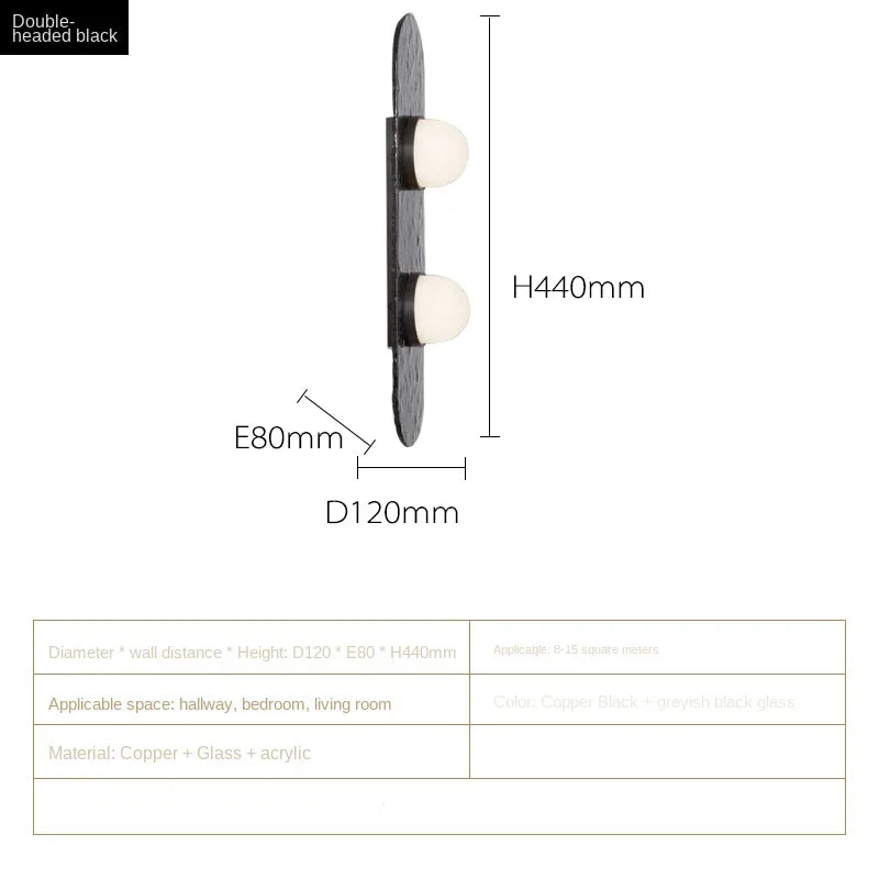 applique murale led en cuivre haut de gamme simple art - vue 11 sur 12