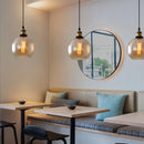 Suspension industriel vintage en verre fumé pour restaurant loft